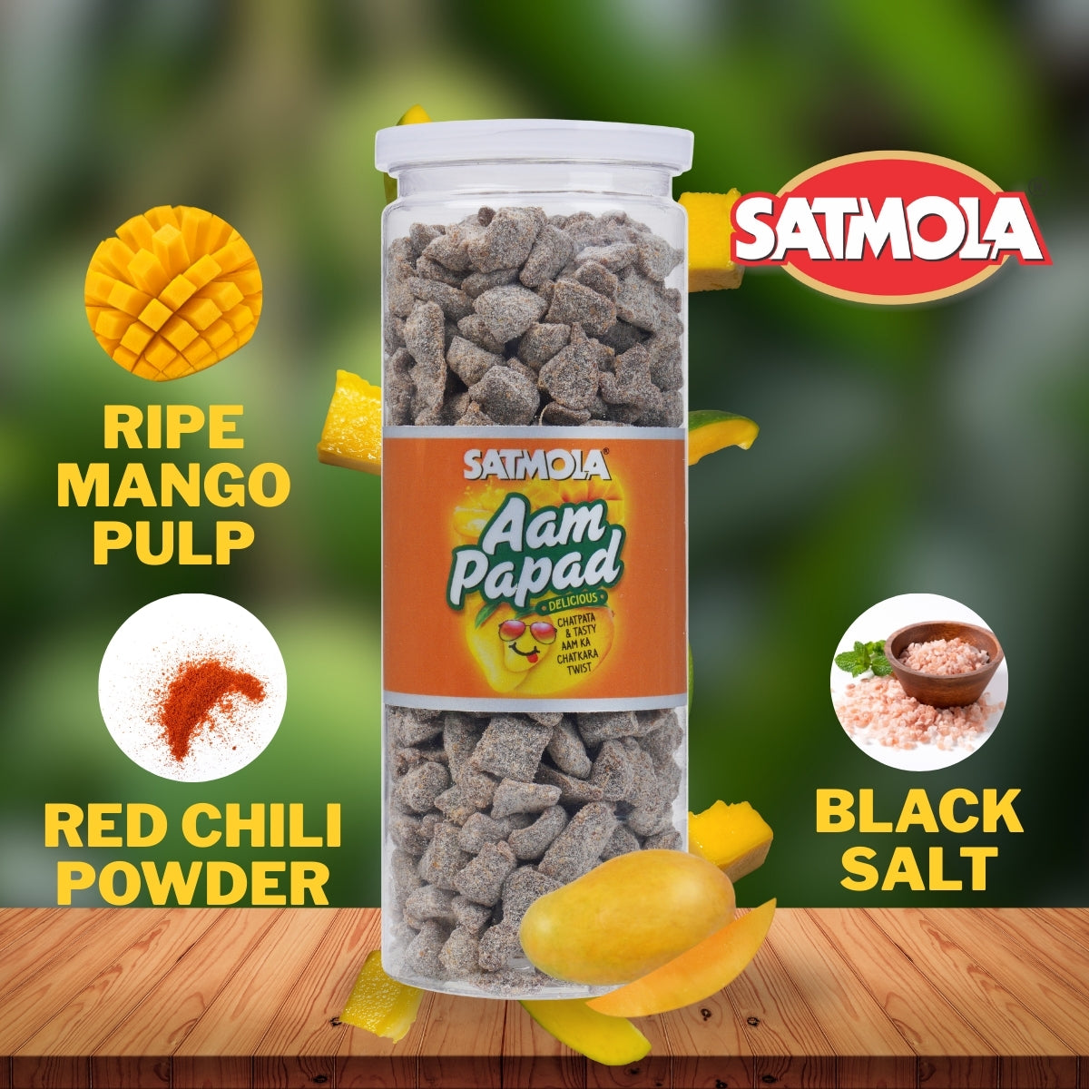 Satmola Aam Papad Candy Bottle – Khatta Meetha Chatpata (220g)