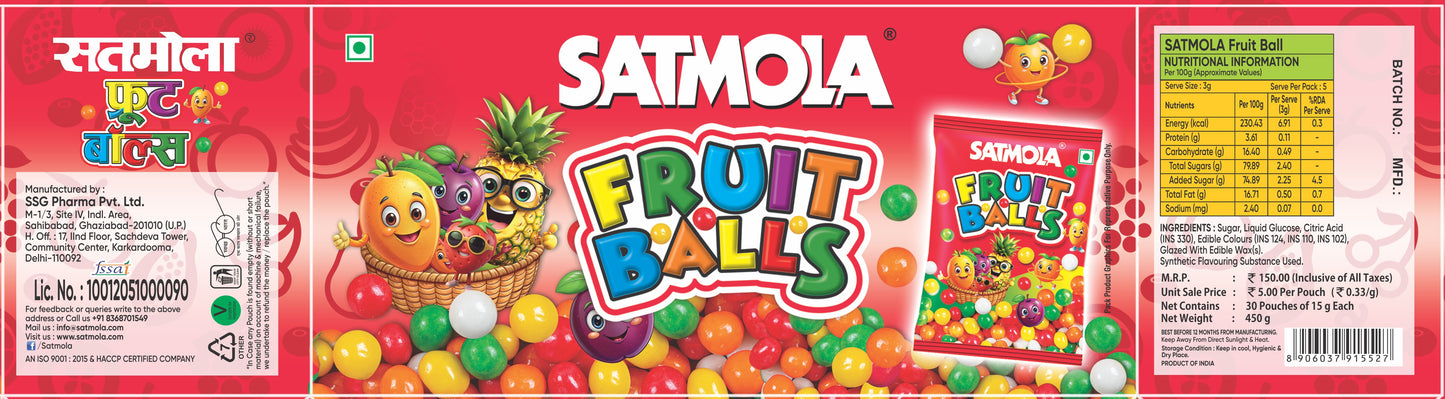 Fruit Balls – Juicy, Tangy & Fun Snack | Satmola | 30 Pcs