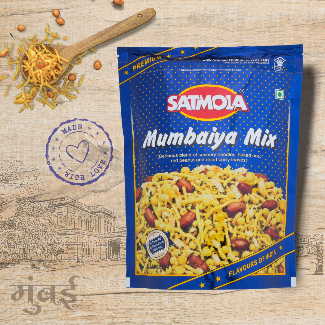 Satmola Indulgent Assortment: Namkeen Combo Pack - Paneer Bhujia 300g + Shahi Mix 300g + Mumbaiya Mix 425g