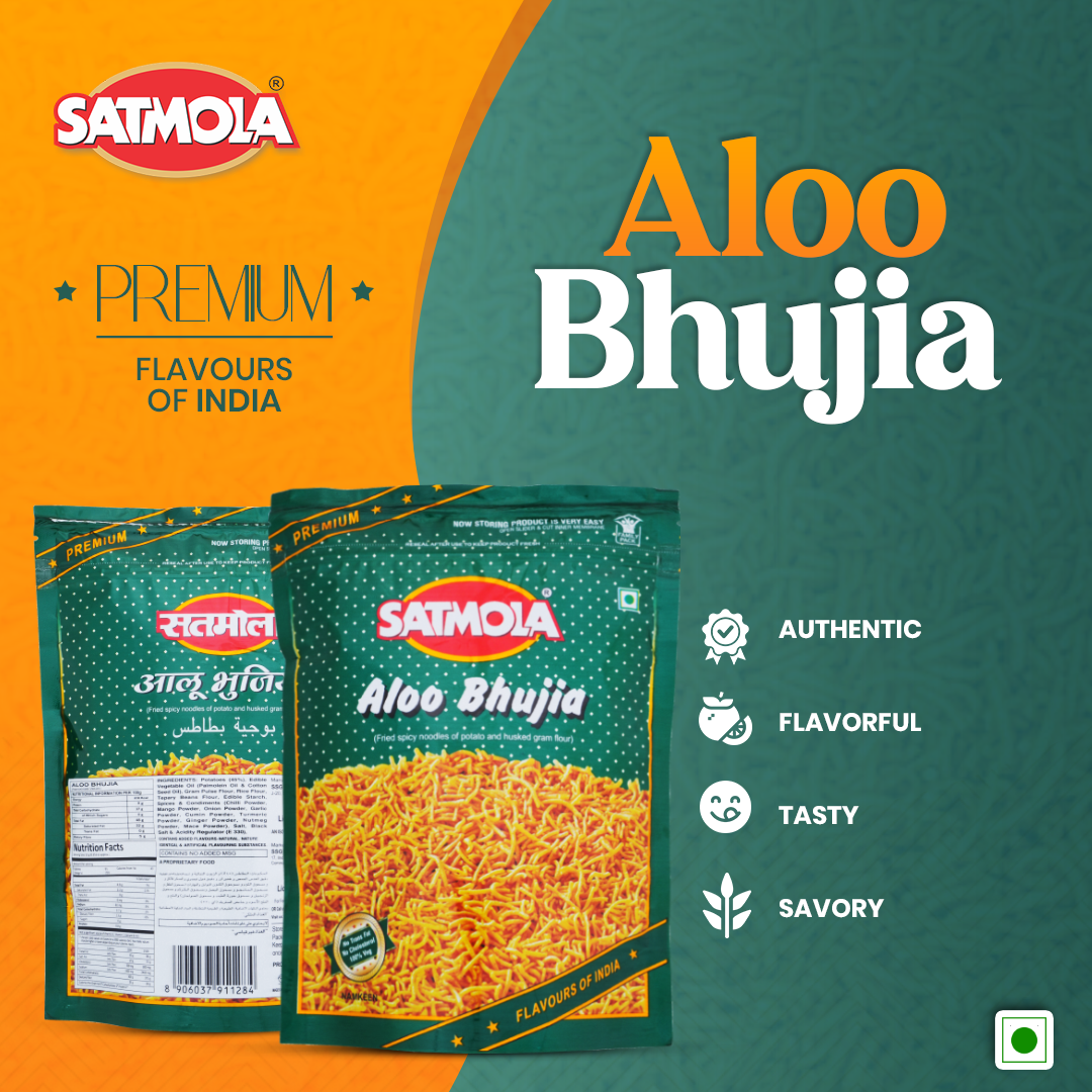 Aloo Bhujia Namkeen – Crispy & Spicy Indian Snack | Satmola
