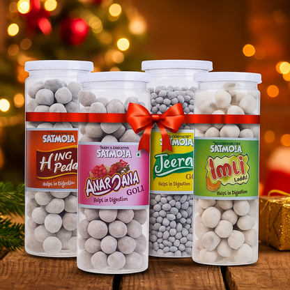 Satmola Tasty & Digestive Candy Combo | Anardana, Imli, Hing Peda & Jeera Goli