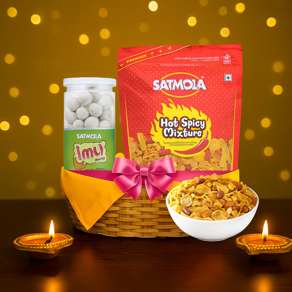 Satmola Festive Combo – Hot Spicy Mixture Namkeen & Imli Candy (Pack of 2)