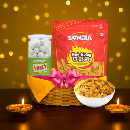 Satmola Festive Combo – Hot Spicy Mixture Namkeen & Imli Candy (Pack of 2)