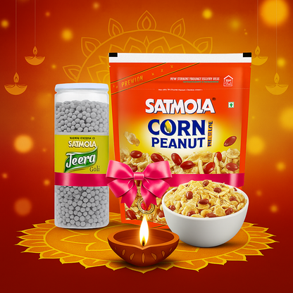 Satmola Festive Combo – Corn Peanut Namkeen & Jeera Goli | Candy (Pack of 2)