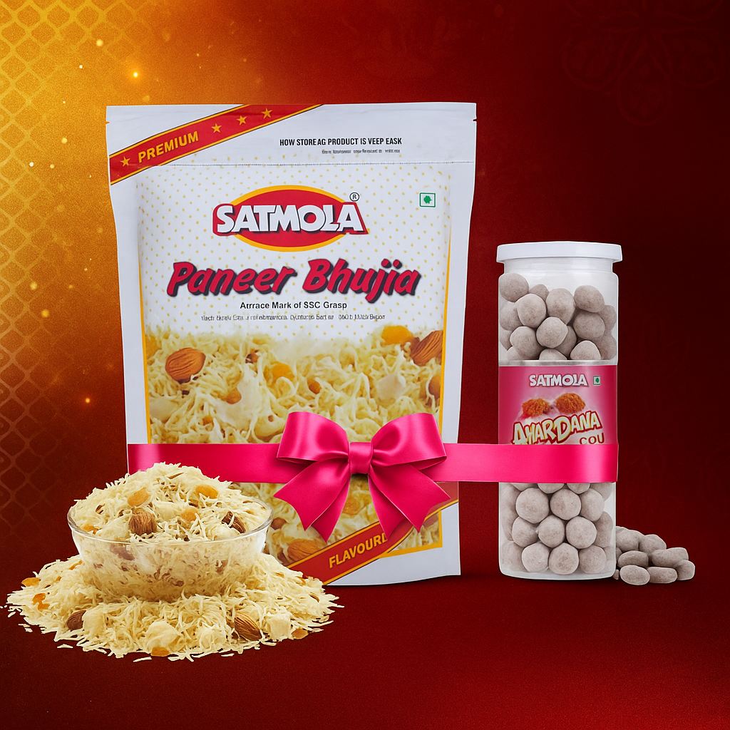 Satmola Festive Combo – Paneer Bhujia Namkeen & Anardana Candy (Pack of 2)