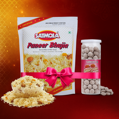Satmola Festive Combo – Paneer Bhujia Namkeen & Anardana Candy (Pack of 2)