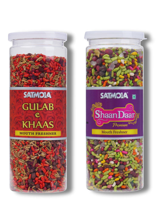 Satmola Exquisite Refreshment Duo: Mouth Freshener Combo - Gulaab e Khas + Shaan Daar