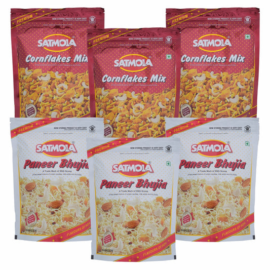 Satmola Cornflakes and Paneer Bhujia Namkeen Combo - Crispy Delights for Anytime Snacking
