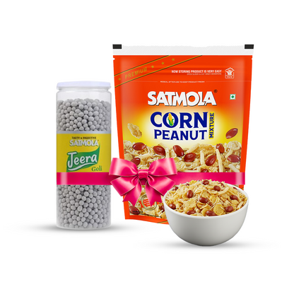 Satmola Festive Combo – Corn Peanut Namkeen & Jeera Goli | Candy (Pack of 2)