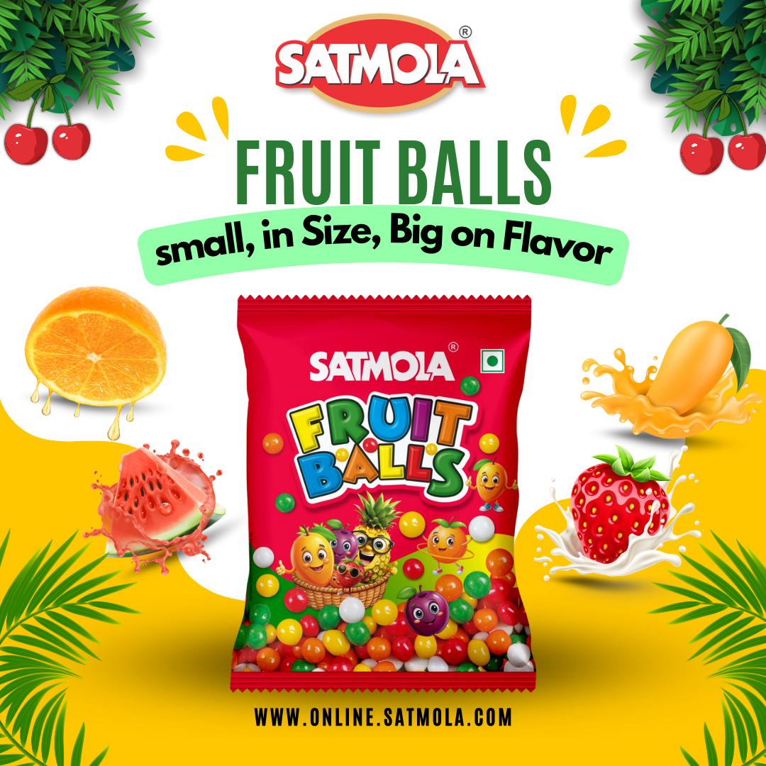 Satmola Fruit Balls: Fruity Fun Treats | Box of 30 Pcs