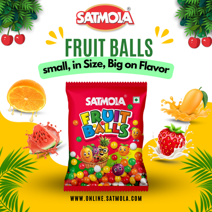 Satmola Fruit Balls - Satmola Fruit Balls Digestive Pouch - Fun and fruity bite-sized balls, offering a burst of mixed fruit flavors for a tasty digestive refreshment.