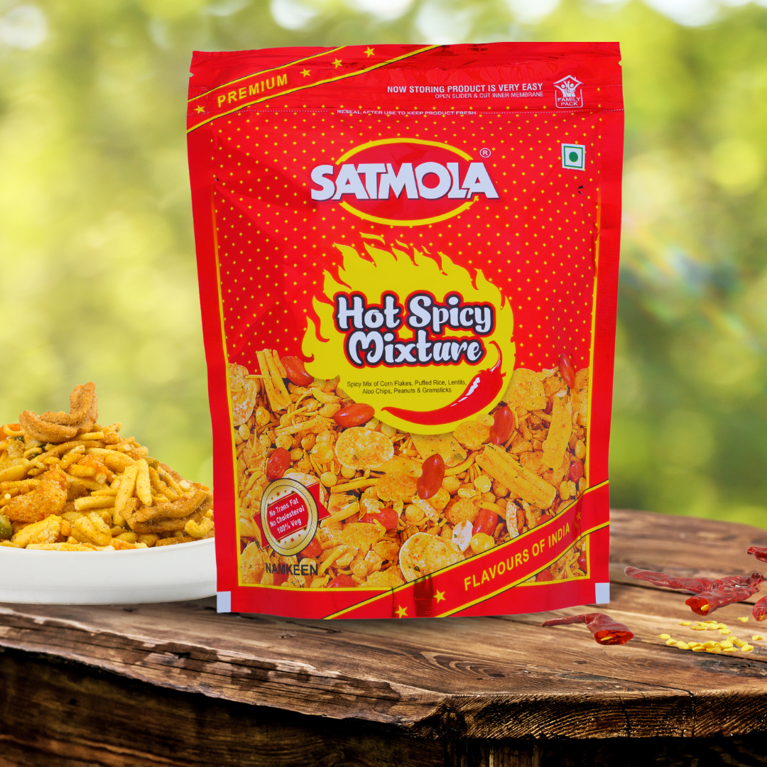 Satmola Namkeen Combo Hot Spicy + Shahimix + Mumbaiyamix + Paneer Bhujia + Cornflakes