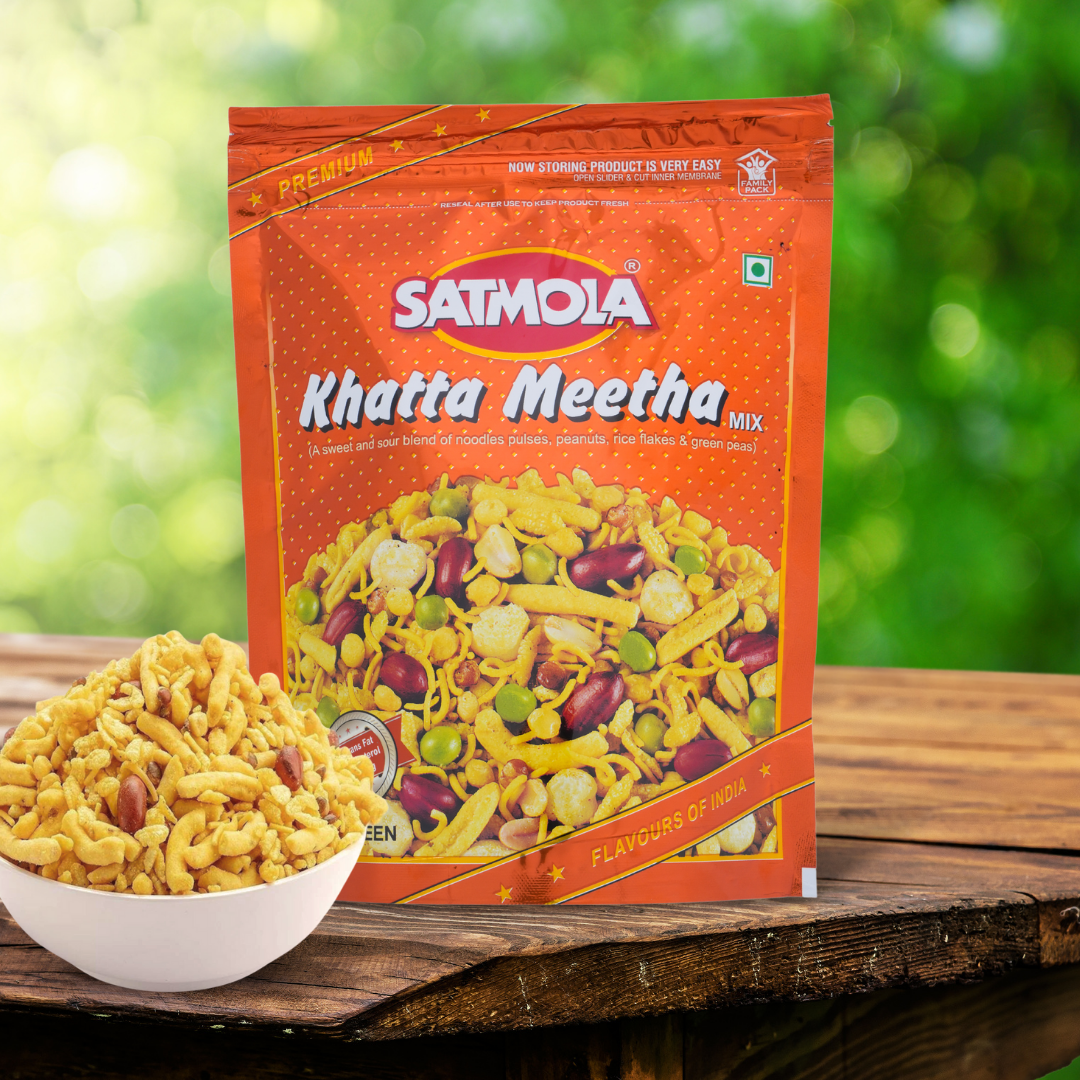 Satmola Indian Snack Mix - Tasty Nuts, Bhujia, Khatta Meetha, Thikha Mitha, Paneer Bhujia (Pack of 5)