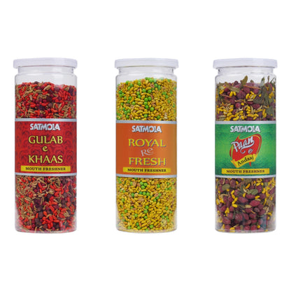GULAB-E-KHAS, ROYAL-RE-FRESH, PAAN-E-ANDAJ (Combo Pack of 3) – Exotic Mouth Freshener Set