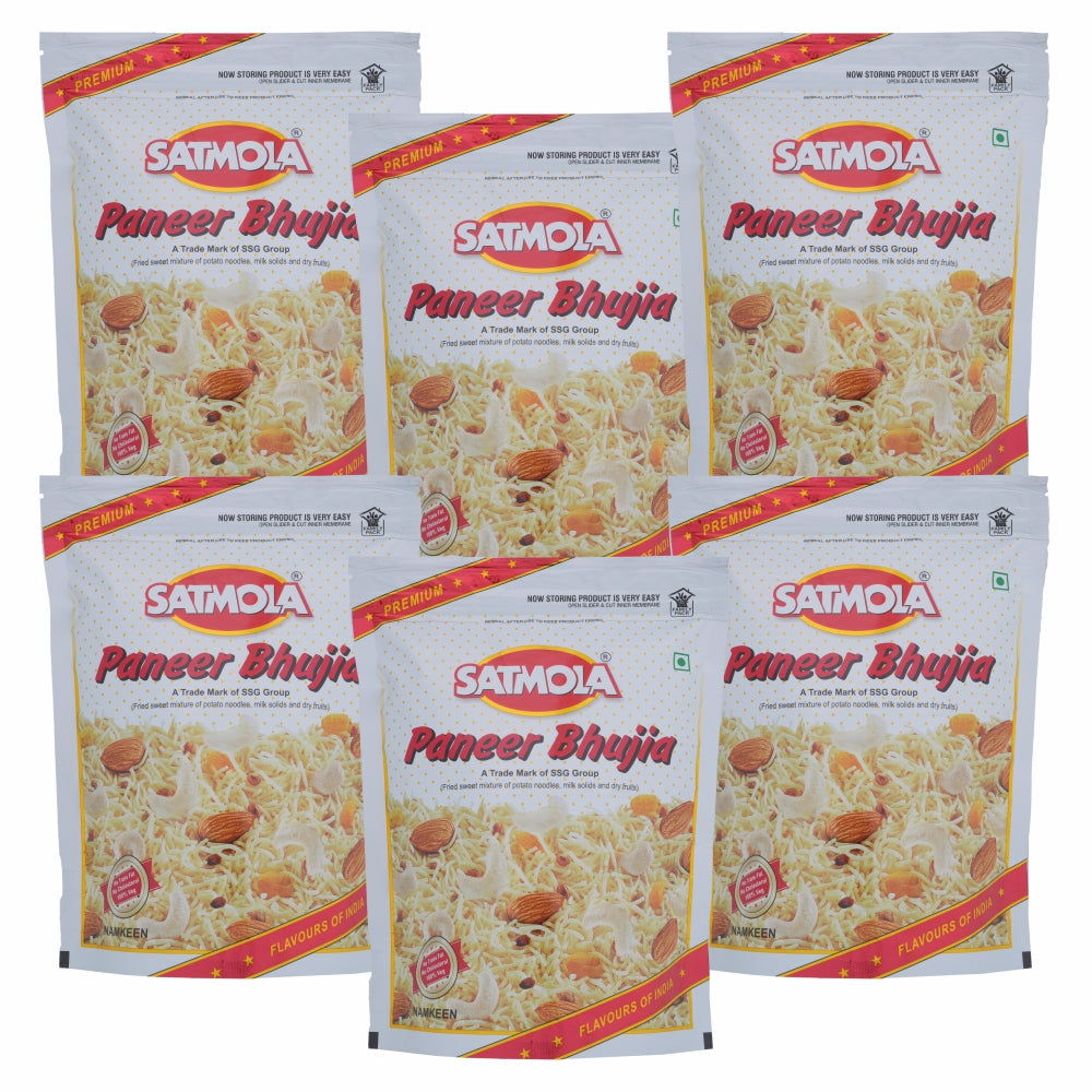 Satmola Paneer Bhujia Namkeen Combo - Authentic Indian Snack Pack of 6