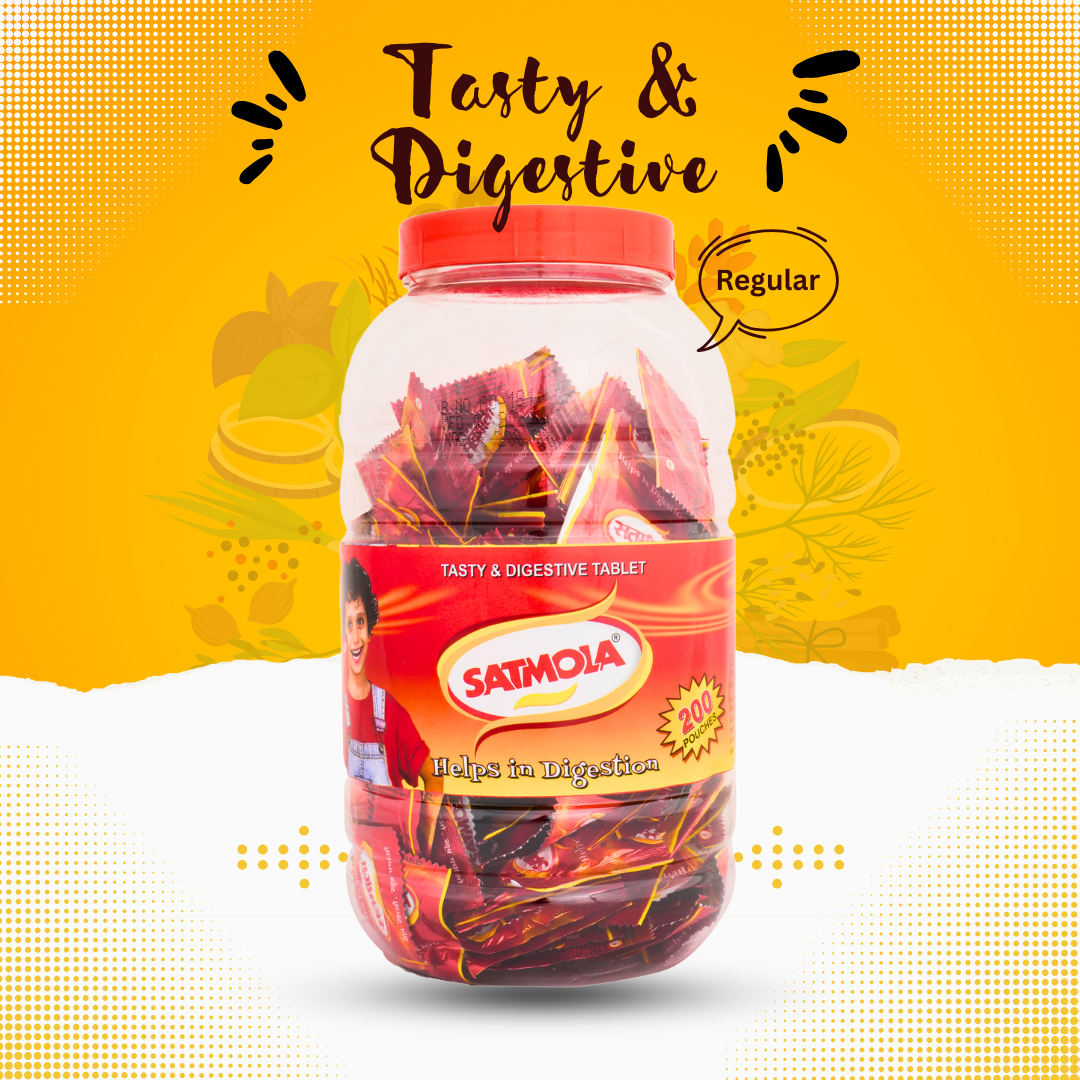 Satmola Tasty & Digestive Tablet | Candy Sachet Jar | 200 pcs Bulk Pack – Healthy & Delicious