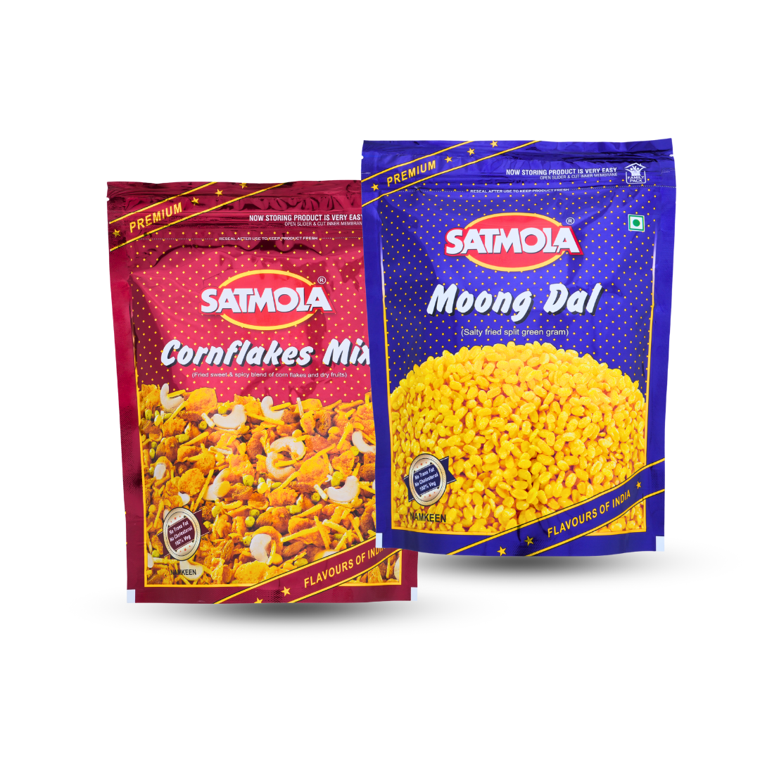 Satmola Cornflakes Mix and Moong Dal Namkeen Combo Pack