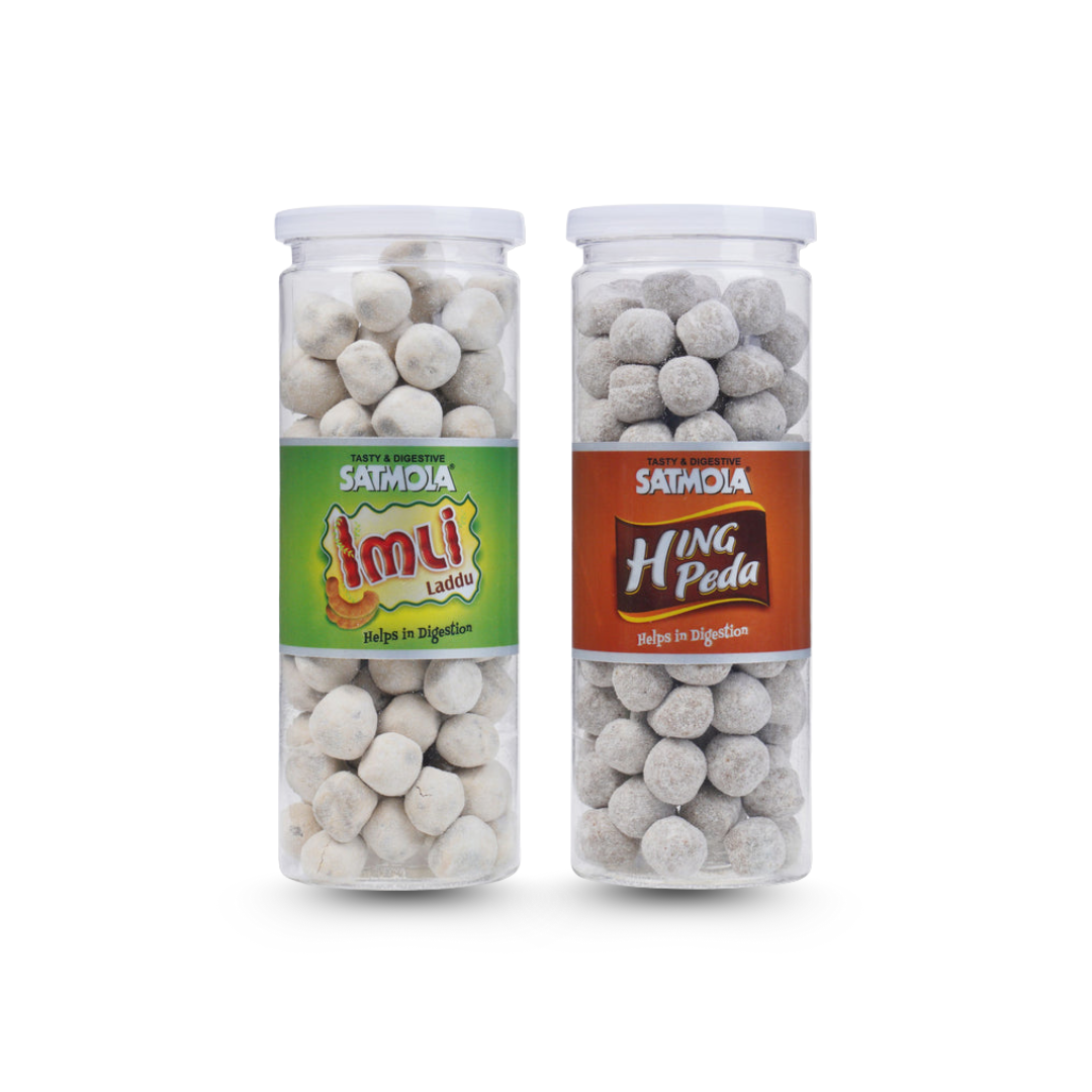 Satmola Hing Peda 220g & Imli Laddu 220g | Digestive Candy Combo Pack of 2
